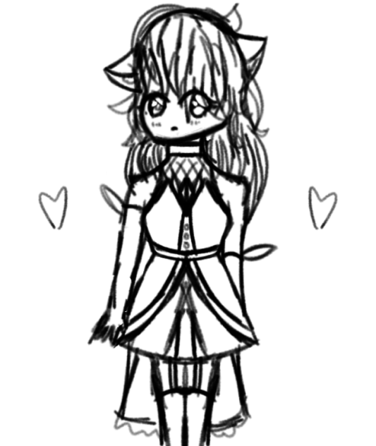 A Little Love Wolf Girl Sketch
