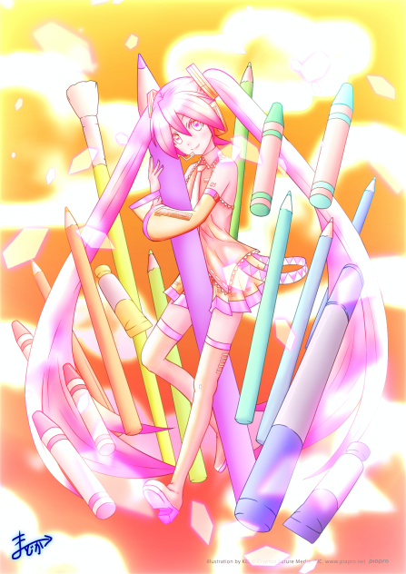 【スマホ】初音ミクの塗り絵