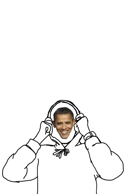 Barack Obama in a hoodie