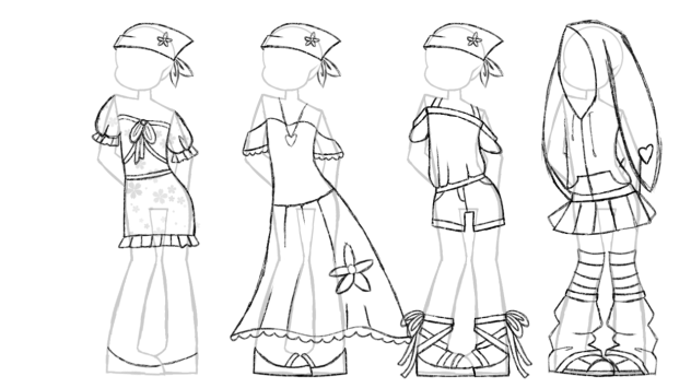 more outfit sketches