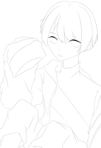 しょた　線画