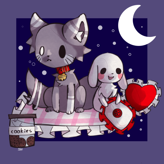 random cat and bunny