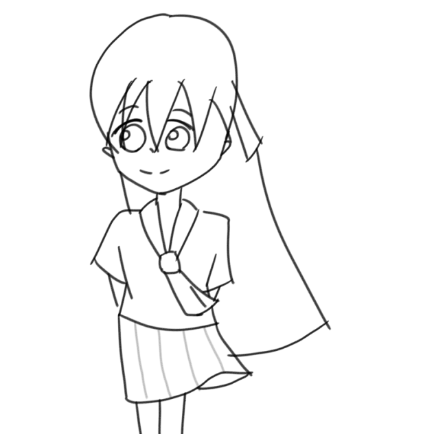 6分線画　リフ学生服