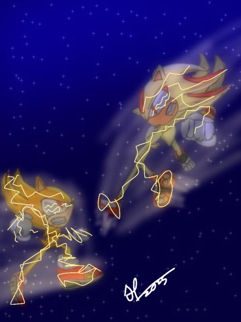 super Sonic vs super shadow
