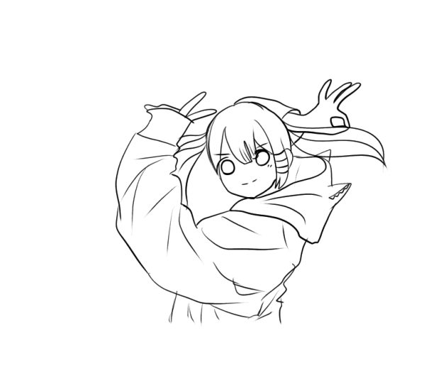 グッバイ宣言　　アレンジ　　線画