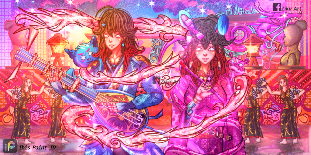 a mix of Japanese and Indonesian culture