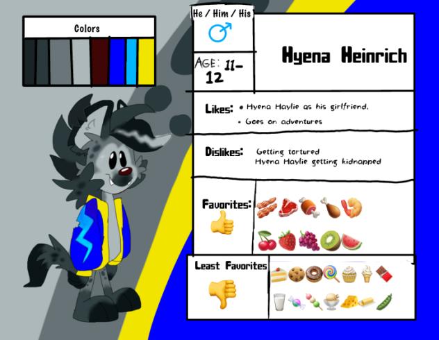 Hyena Heinrich Reference 💙💛🩶🖤