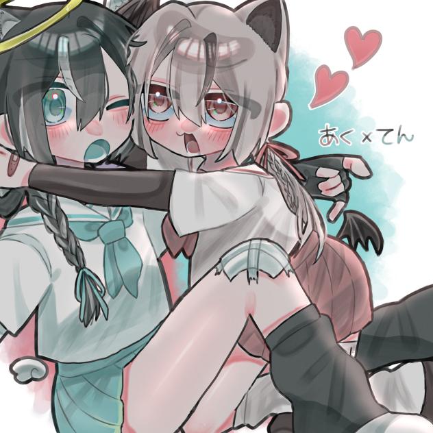 🩵♢🐱😇　   ❤️♤🐶👿