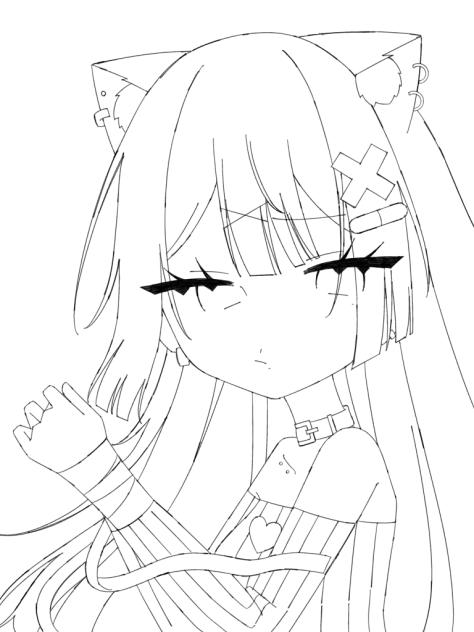 🎀🐈‍⬛　塗り絵