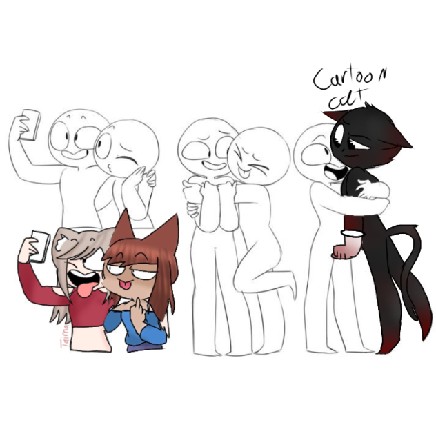 friends collab with cartoon cat