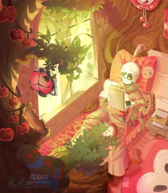 Within a little apple house