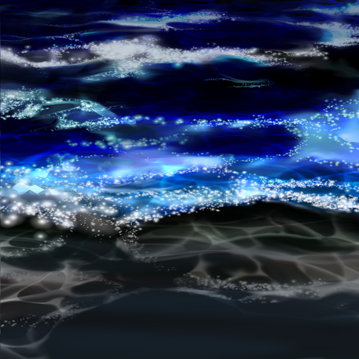 波打ち際 夜 Ibispaint