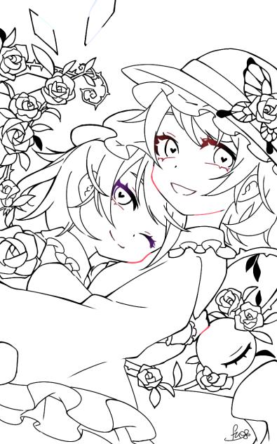 こいフラ　ぬりえ