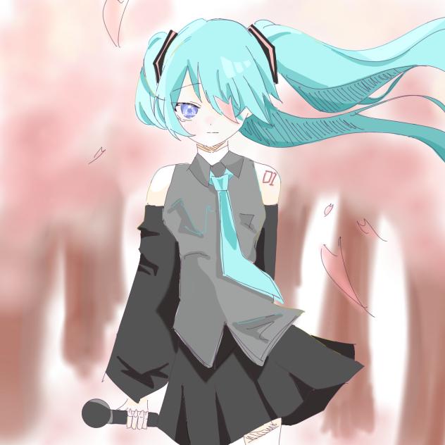 (もう桜は散ったけど)桜ミクです。