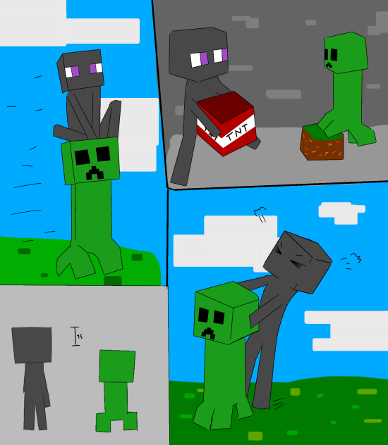 creeper and enderman