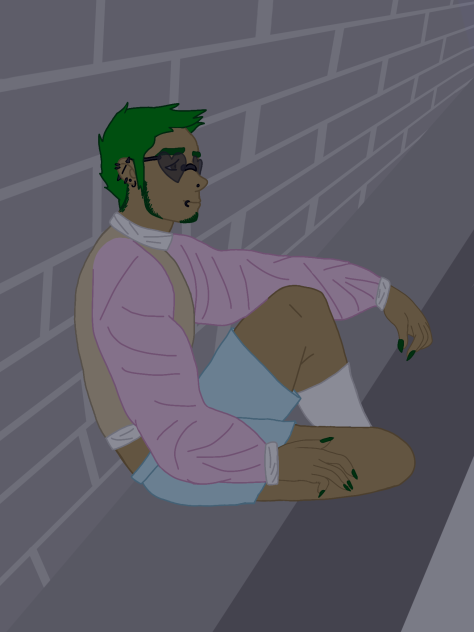 Oc on building edge at night