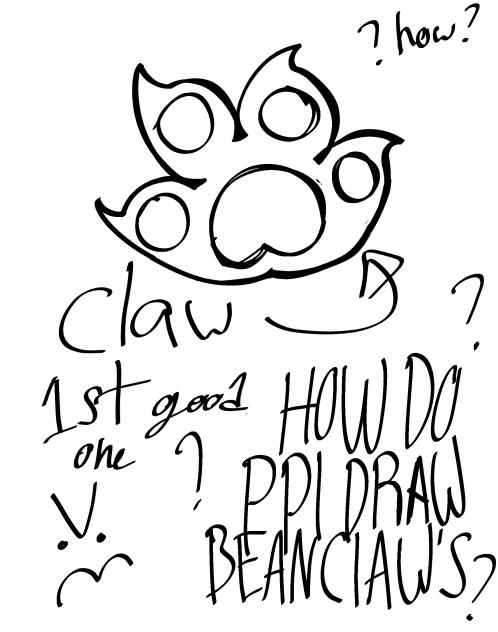 how does one draw bean claws Xc