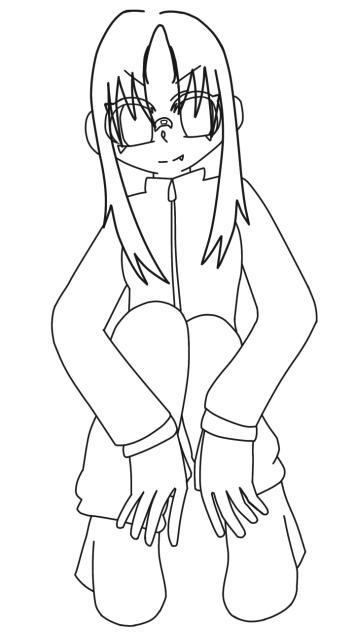 鬼の女の子　塗り絵