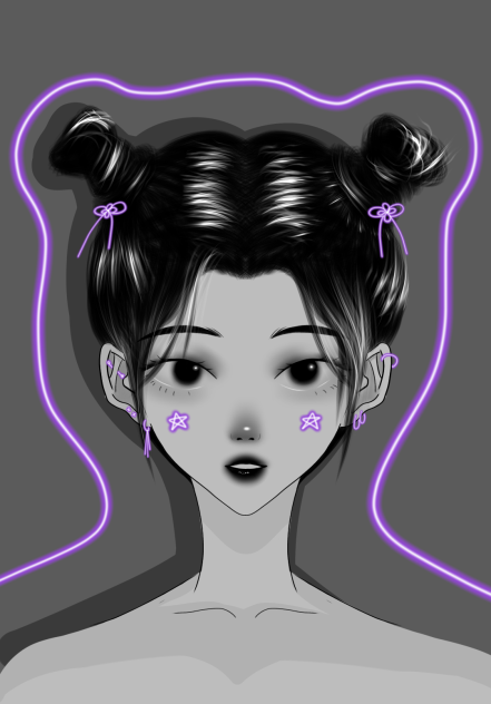 purple neon girl idk