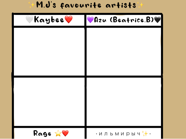 M.Js Favourite artist collab-