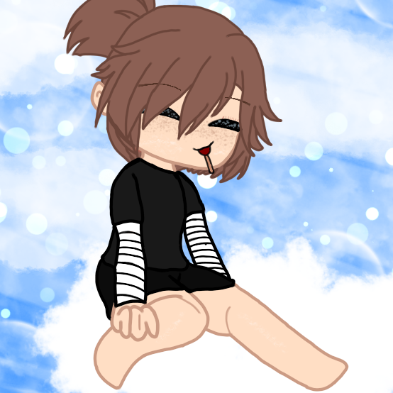 Girl Sitting on Cloud