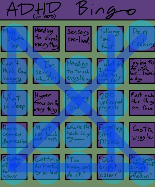 ADHD or ADD bingo...By Destiny!
