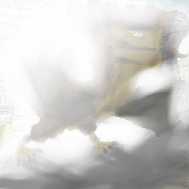 Revived Gastornis breaking into lab