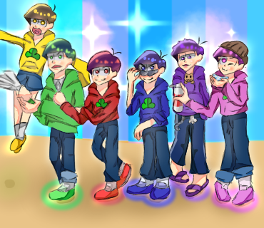 パーカーの六つ子描いてみた☆