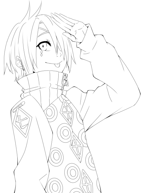 ☆遅刻であります教官☆(線画)