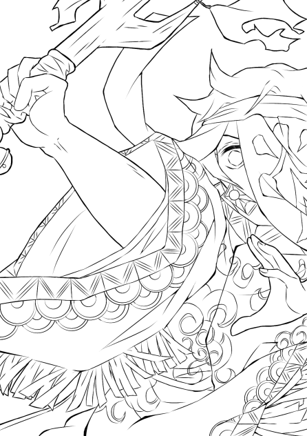 ヒノカミ神楽の舞　線画