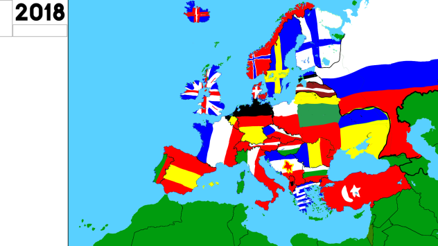 Alternative Europe Map (With Flags)