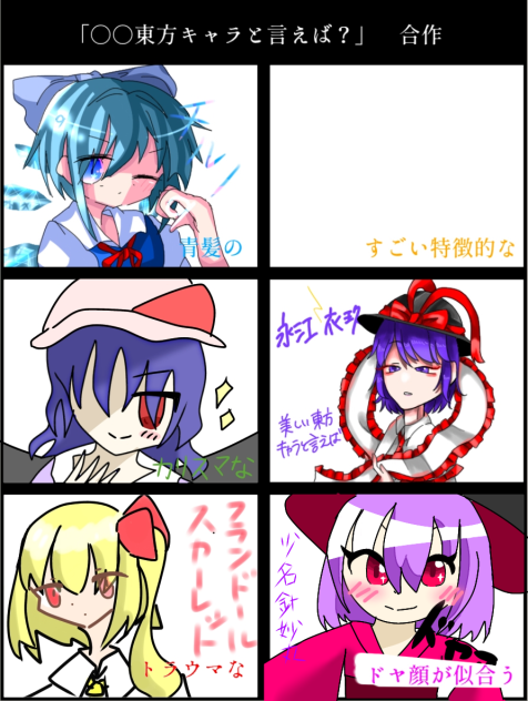 ○○な東方キャラと言えば？合作！