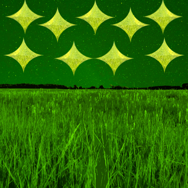 Estrelas verdes no céu