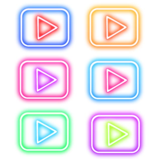 Play button neon signs