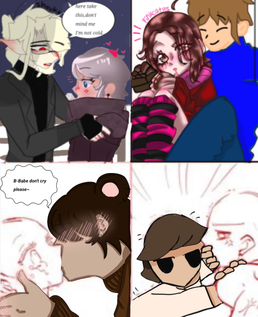 couple and kissing collab