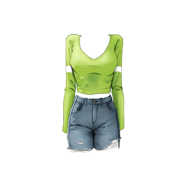 t-shirts and short jeans