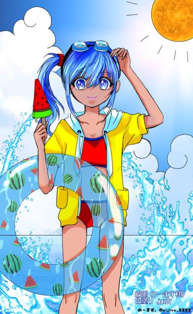 のーます様の素敵線画を塗らせて頂きました♡