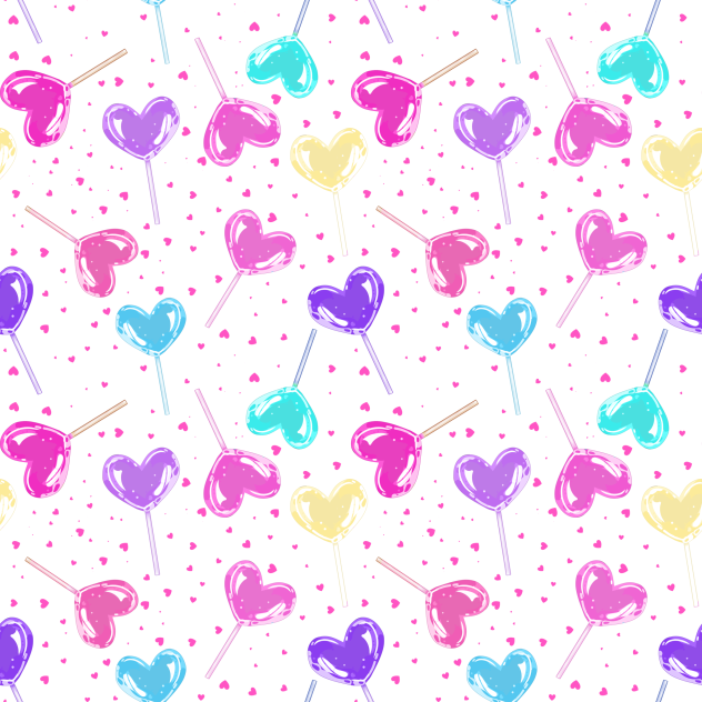 Heart Lolipop Pattern 3D