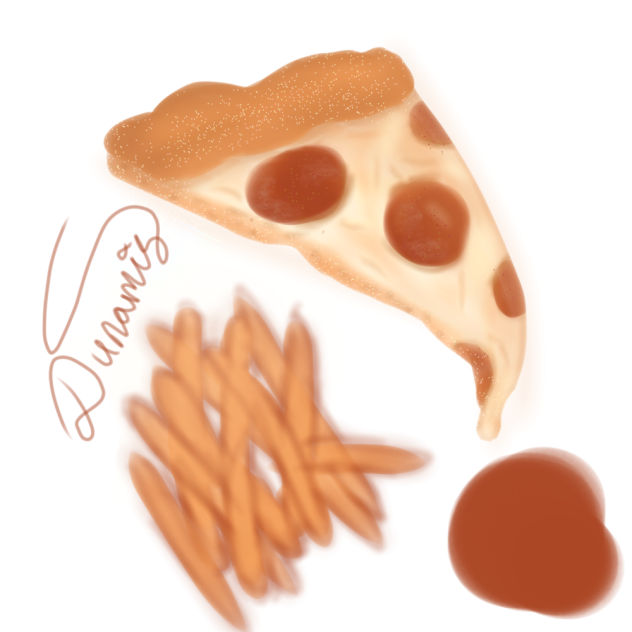 Pizza and fries ibisPaint