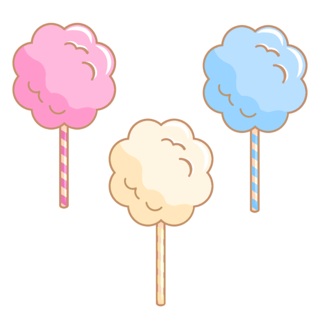 Cotton candy stickers