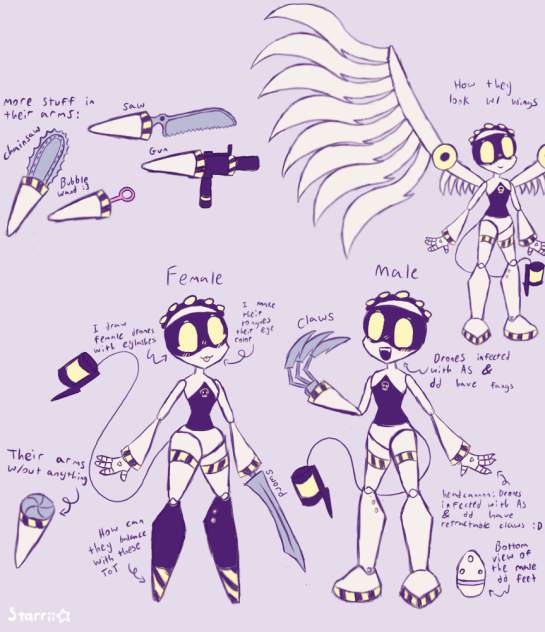 How I draw disassembly drones bodies
