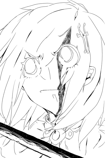線画 さやかちゃん