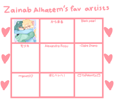 Zainab Alhatem’s fav artists ^^