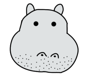 はじめてカバのイラストを描きました(若干細かいミスがあったので修正しました)