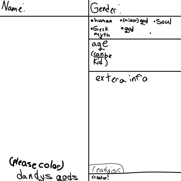 DANDYS GODS OCS ARE OFFICIALLY UP