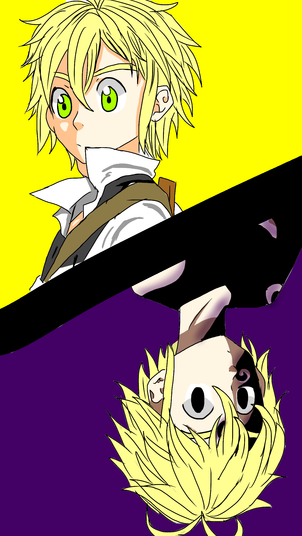 魔神メリオダスと普通のメリオダス Ibispaint