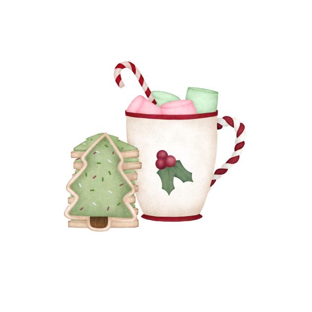 Christmas cookies and hot chocolate