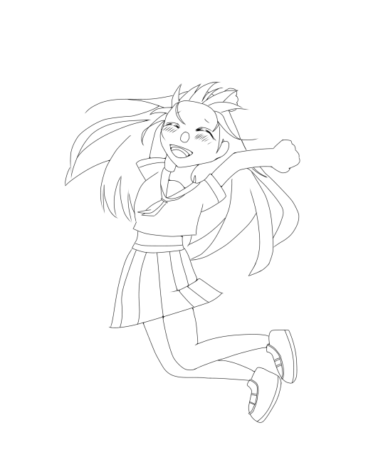 大好きな夜に落ちていくの線画です！