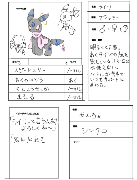 1人のリーフィア　キャラ募集