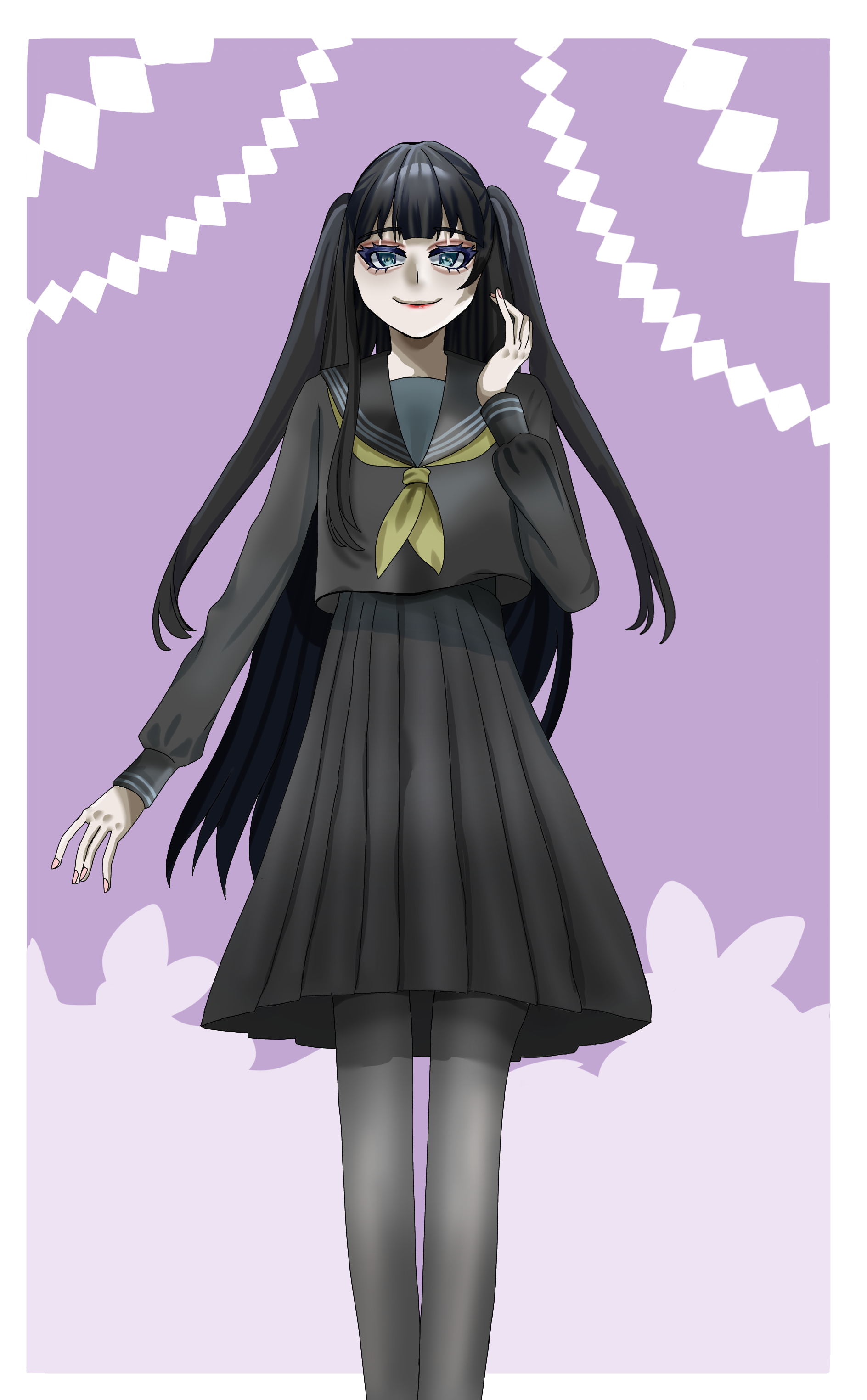 よむ　サイン入り複製原画　黒い服のキャラクター d8762e71-b952-448f-9c96-